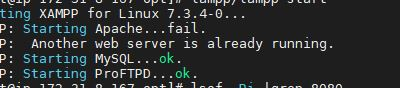 XAMPP: Starting Apache…fail. XAMPP: Another web server is already running.