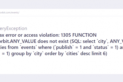Syntax error or access violation: 1305 FUNCTION