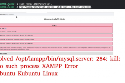 MYSQL ERROR : /opt/lampp/bin/mysql.server: 264: kill: No such process