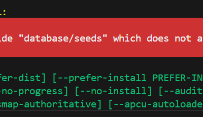 Could not scan for classes inside “database/seeds” which does not appear to be a file nor a folder